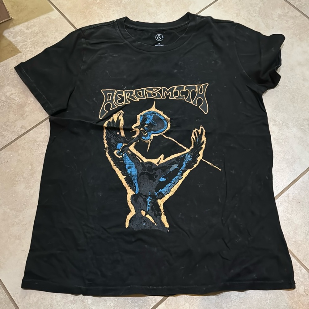NWOT Aerosmith “worn in” band shirt